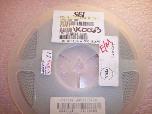 Qty (4000) 1206 2.21k ohm 1/4w 1% smd chip resistors rmc1/4-2.21k-1% sei for sale