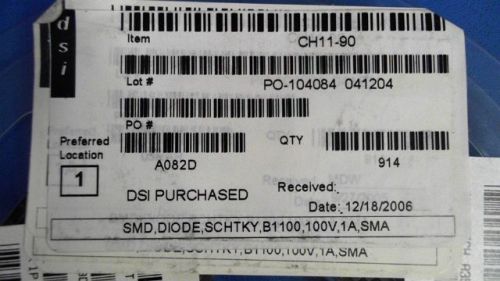 914-pcs diode/rectifier schottky 100v 1a diodes b1100-13-f 110013 b110013 for sale