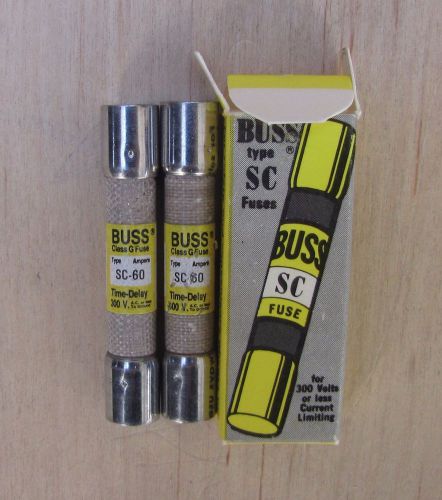 Lots of 2 Bussmann SC-60 60 Amp Fuses Class G Time Delay 300V  Free Shipping!