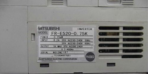 1PCS USED Mitsubishi Inverter FR-E520-0.75K 220V- 0.75KW tested