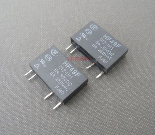 2pcs JZC-49F-12-1H1 HONGFA Power relay SPST 5A 250VAC/30VDC