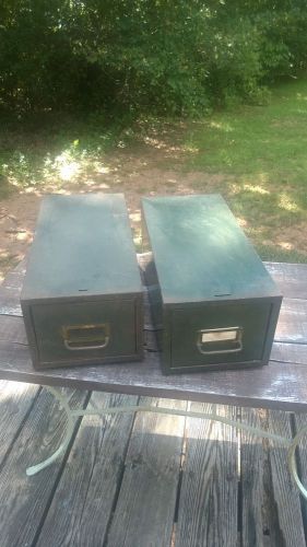 Vintage Industrial Green Small Metal Cabinets