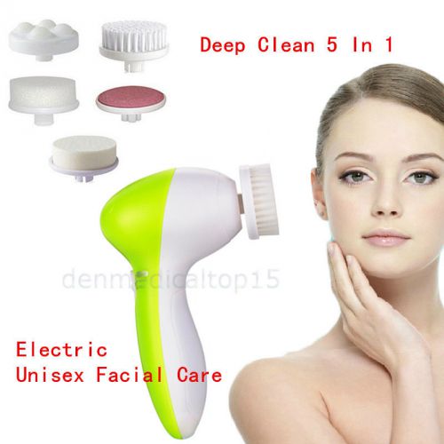 5 in 1 electric facial skin face care massager cleaner scrubber scrub brush for sale
