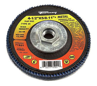 Forney industries inc 4.5&#034; 60 grit blue zirconia flap disc, high-density for sale
