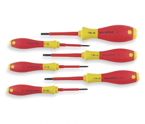 Wiha insulated 6 pieces torx driver set #5lw92- t8, t9, t10, t15, t20 &amp; t25 for sale