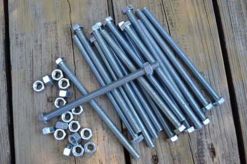 3/8&#034; x 6&#034; Zinc Plated Bolts [17 pieces] with nuts