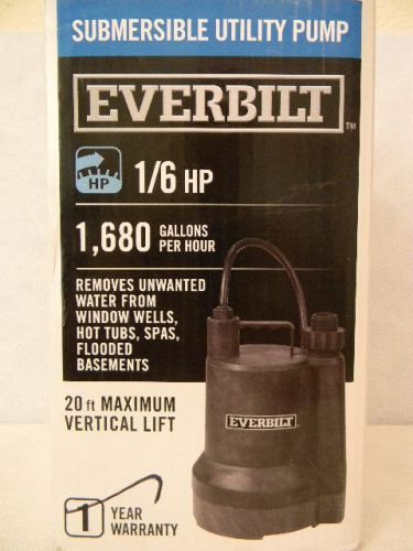 Everbilt 1/6 hp submersible utility pump for sale