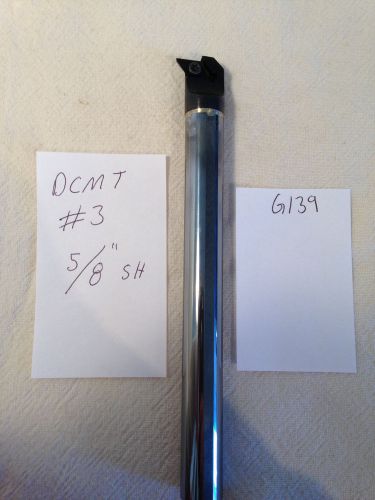 1 NEW 5/8&#034; SOLID CARBIDE BORING BAR TAKES DCMT #3 CARBIDE INSERT 6-3/4&#034; OAL G139