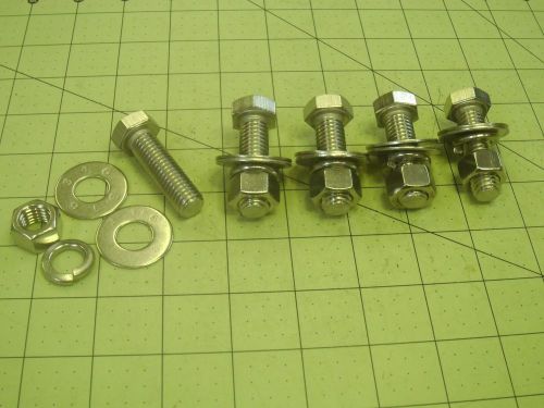 (5) 1/2-13 x 1 3/4 hex cap screw stainless nut, flat, split lock washers #57930 for sale