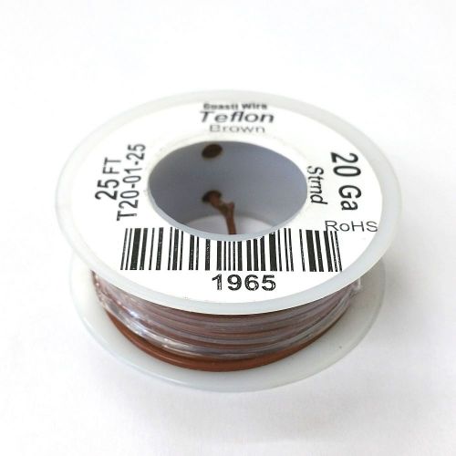 NEW 20AWG BROWN Teflon Insulated Stranded 600 Volt Hook-Up Wire 25 Foot Roll