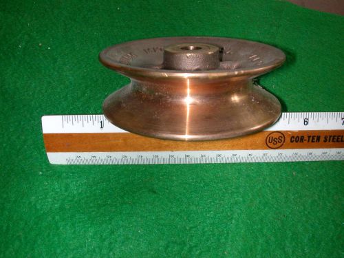 Vtg Brass sheave pulley  wheel industrial age machine steampunk electric