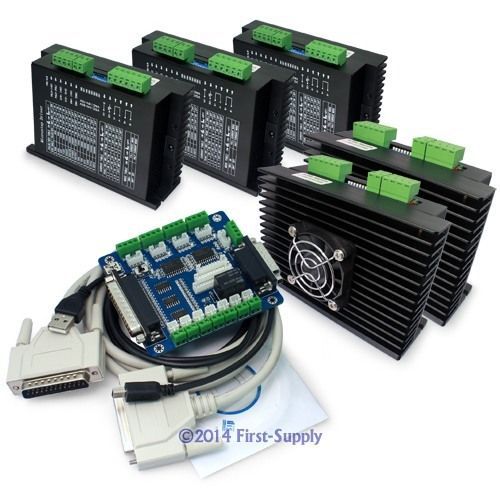 5x ma860h stepper motor driver +1x breakout board + connectors cnc kit high 7.2a for sale