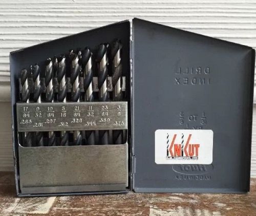Drill Index, 20-Piece Drill Set, 1/16&#034; To 3/8&#034; by 1/64 HSS, USA Made W/Huot Case