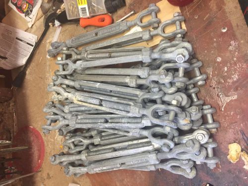 1/2&#034; x 12&#034; jaw/jaw turnbuckles for wire rope cable - 1 ea hot dip galvanized for sale