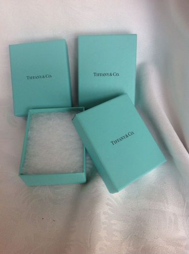 THREE TIFFANY GIFT BOXES WITH INSERTS -4 X 3 X 1.5 Excellent
