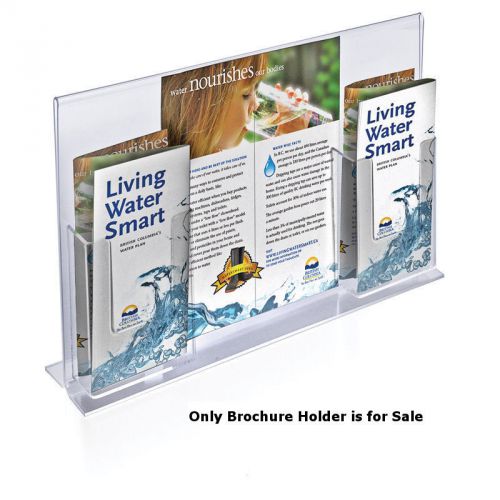 Count of 2 vertical double sided sign holder w/ 2 brochure holders 18&#034;wx11&#034;h for sale