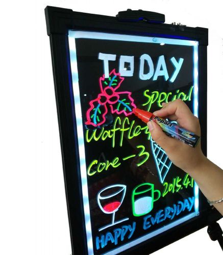 Led menu board 16&#034; x 12&#034; message sign display fluorescent writing board with pen for sale