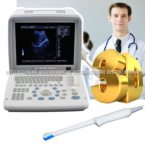 12-Inch Portable Digital Ultrasound Scanner Machine 6.5Mhz Vaginal Probe Free 3D