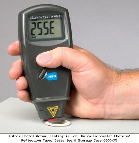 Unico tachometer photo w/ reflective tape, batteries &amp; storage case c800-75 for sale