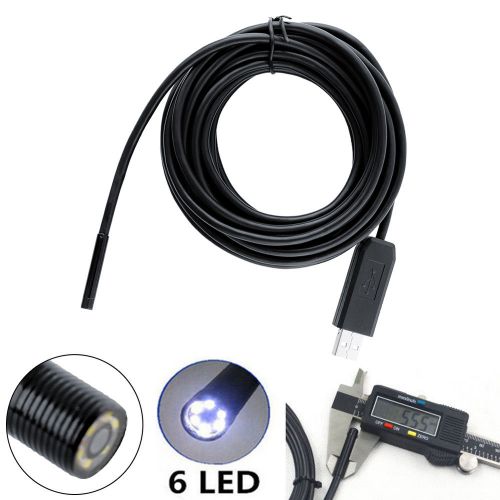 6PCS LED Waterproof 5.5mm 5M USB HD VIDEO Endoscope Borescope Snake Inspection
