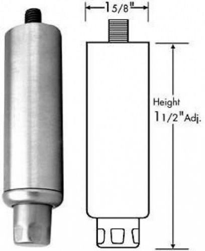 Stainless steel equipment leg 4” adjustable to 5-1/2” 1-5/8”  diameter satin for sale