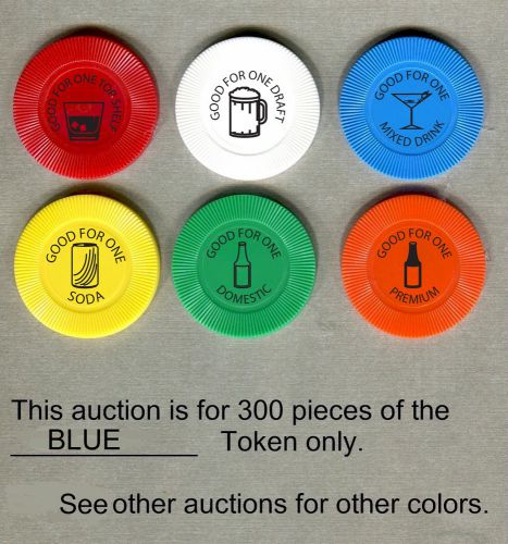 Drink Tokens, Bar Chips, Poker Chip Tokens, 300 BLUE Tokens in this auction