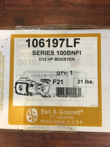 New bell &amp; gossett 106197lf 1/12 hp, series 100 bronze bnfi circulator pump for sale