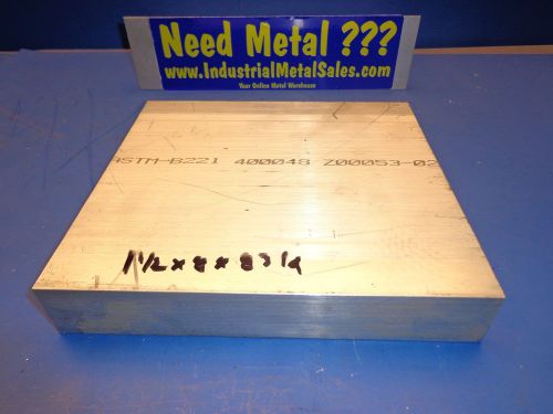 1-1/2&#034; x 8&#034; x 8-3/4&#034;-Long 6061 T6511 Aluminum Flat Bar--&gt;1.5&#034; x 8&#034;