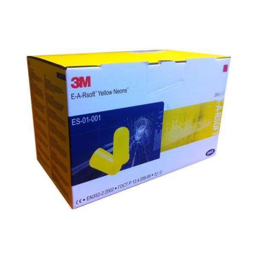 250 pr. 3M EarSoft Yellow Neons Uncorder Earplugs Brand New!!! We Ship By FedEx!