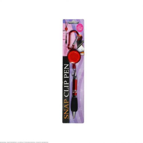 24 snap clip pen with retractable cord for sale