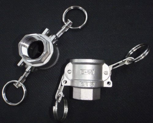 Stainless steel cam lock adapter 1&#034; female -  1&#034; npt female nipple for sale