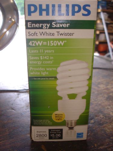 Philips cfl twister 42w=150w energy saver light bulb el/dt42w for sale