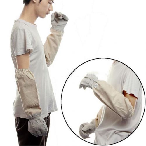 Professional Bee Suit Beekeeping Goatskin Gloves Long Sleeve Protective XXL #*