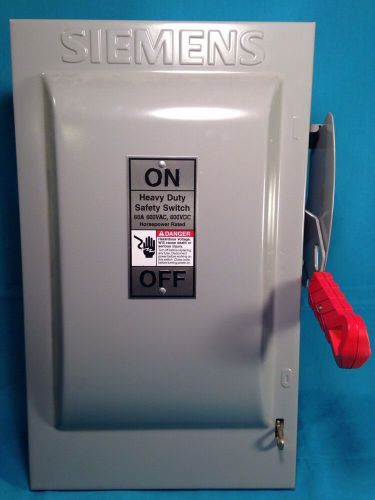#1394 Siemens  HF362 Siemens Disconnect 60 AMP 600 Volt  3 Pole Fusible