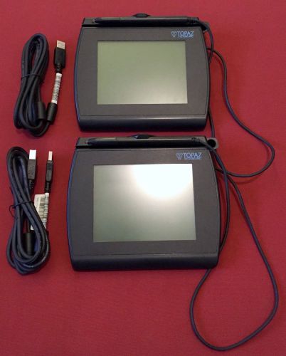 Lot of 2 Topaz SignatureGem LCD 4x3 Signature Pad - Backlit LCD - TLBK766SEBHSBR