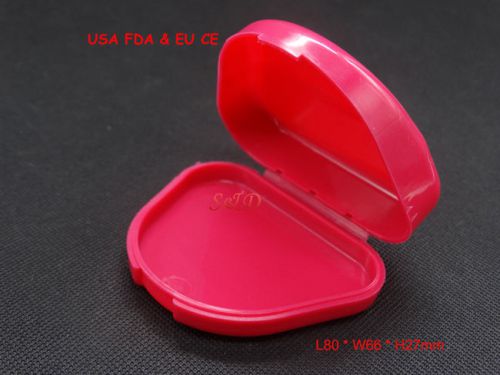 FDA CE Dental Case Denture  Box Retainer  Teeth Container Triangle PINK DB12