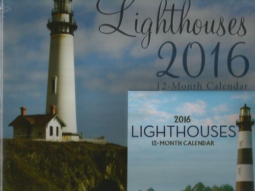 2016 Wall Calendar 12 Month Lighthouses plus Free Mini Calendar New Sealed