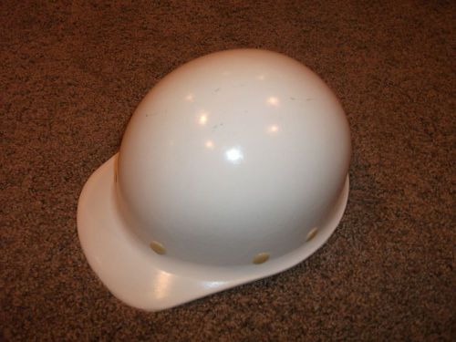 Vintage Super Glas Fiber Metal Fiberglass Hard Hat White Union Made