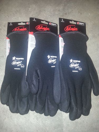 3 Pairs/Memphis Glove N9690L Ninja Ice Double Layer Nylon Shell Gloves