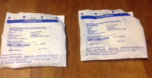 Centurion Adult Catheter Securement /Dressing Change Tray Lot Of 2- DT17645