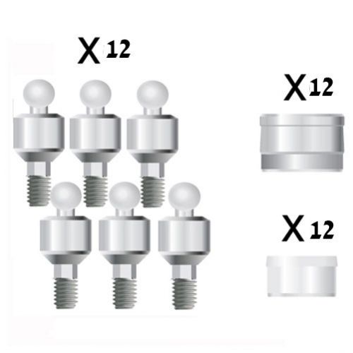 Dental Implant 12 Ball Attachment Abutments+12socket+12cap  by Implay $219