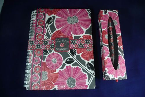Nwt vera bradley mini notebook with pocket and pen cheery blossoms for sale
