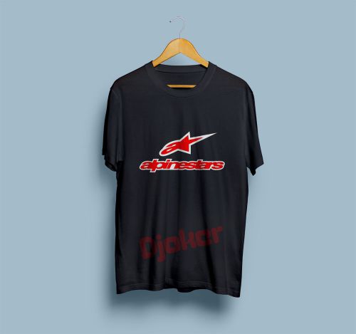 New alpinestars T Shirt Black Astar Auto Racing Motorcycle Logo Size S To 5XL