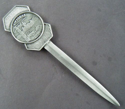 GREY VICTORIA B.C. BRITISH COLUMBIA SOUVENIR OFFICE LETTER OPENER