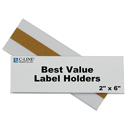 C-Line Best Value Peel and Stick Shelf/Bin Label Holders, Inserts Included, 2 x