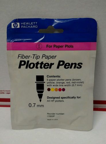 HP Fiber-Tip Paper Plotter Pens -Brown, Yellow, Orange, Red, RedViolet .7mm  #A4