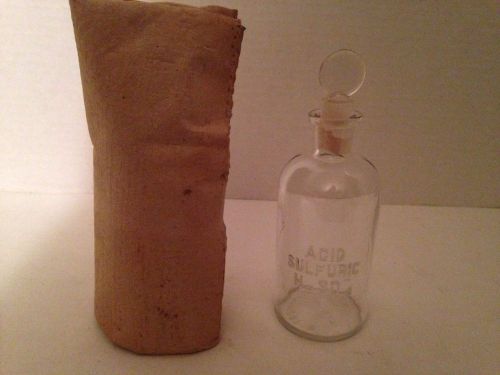 Vtg wheaton no-sol-vit sulfuric acid bottle w/ ground glass penny stopper nos for sale