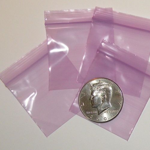 100 mini ziplock bags 1.75 x 1.75&#034; Purple baggies 175175 Apple brand reclosable