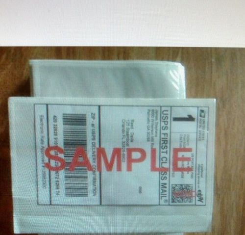 7.5&#034; x 5.5&#034; Clear Adhesive Top Loading Packing List /Shipping Label pouches  100