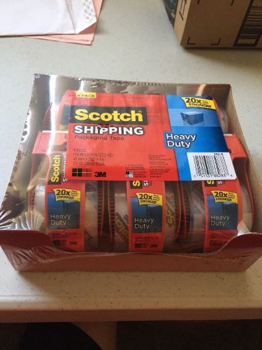 Scotch 3850 Shipping Packaging Tape - 1.88&#034; x 27.7 yds. - 6 Rolls w Dispensers